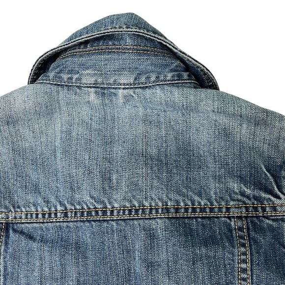 Abercrombie & Fitch Girls Denim Trucker Jacket Youth Large Blue Medium Wash - Picture 9 of 15